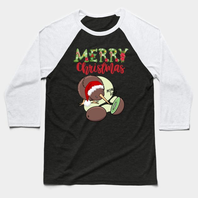 Merry Christmas New Zealand kiwi bird kiwi fruit - Funny | Witty Christmas kiwi design Baseball T-Shirt by HROC Gear & Apparel